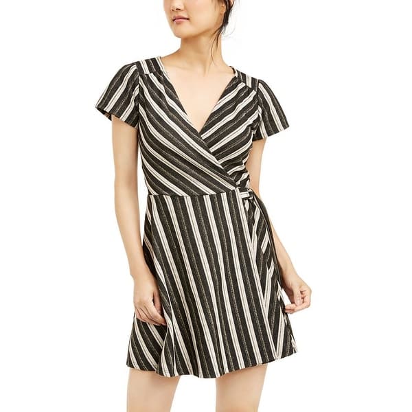 Crystal Dolls Women's Striped Short Sleeve V Neck Short Fit Flare Dress Juniors Black Size S - Bed Bath & Beyond - 40557711 Crystal Dolls Women's Striped Short Sleeve V Neck Short Fit Flare Dress Juniors Black Size S - Bed Bath & Beyond - 40557711