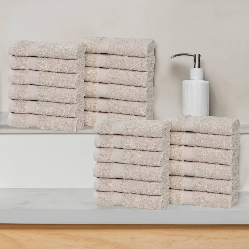 Superior Franklin Cotton Lightweight Face Towel Washcloth Set of 24