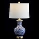 preview thumbnail 12 of 18, Gemma 25.25" Ceramic/Metal LED Table Lamp, Blue/White (Set of 2) by JONATHAN Y