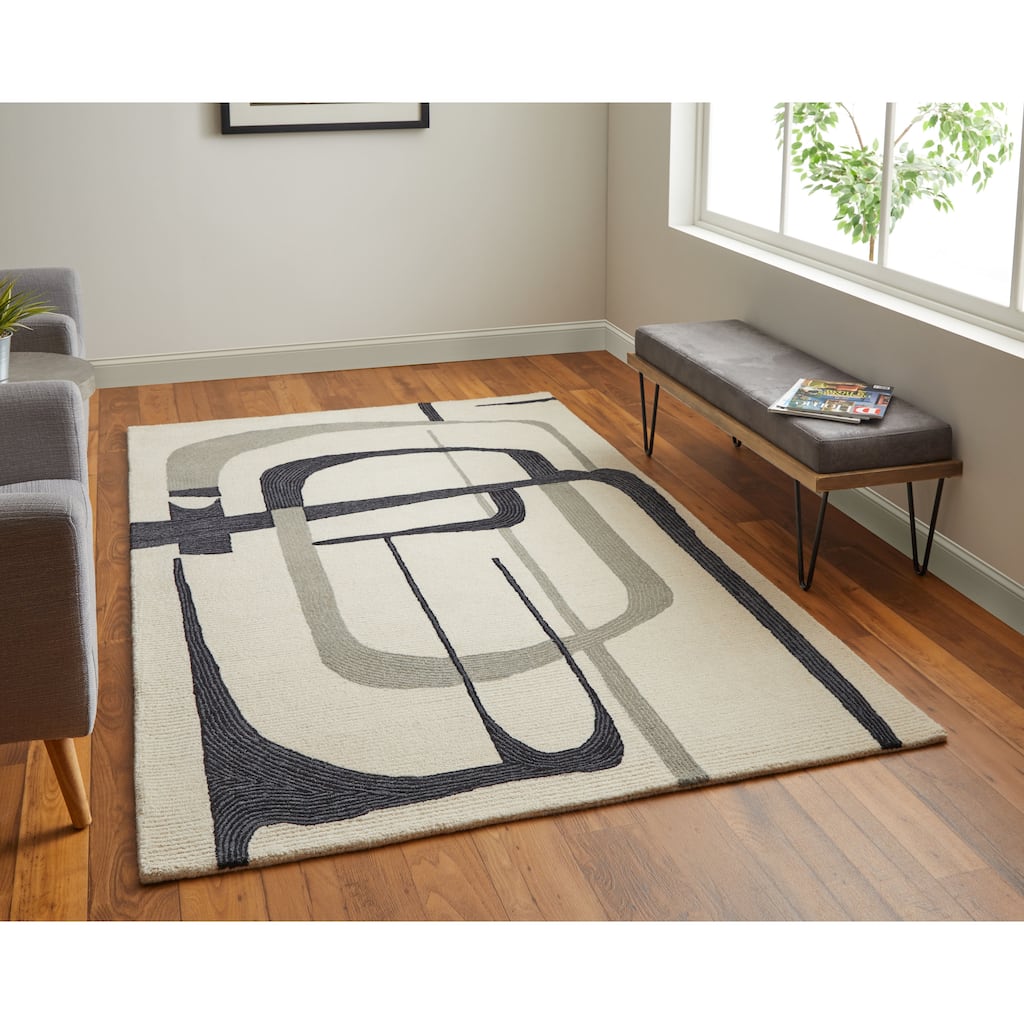 Grand Bazaar Ardon Hand Tufted Abstract Transitional Area Rug