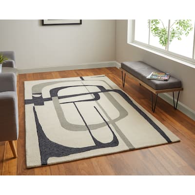 Grand Bazaar Ardon Hand Tufted Abstract Transitional Area Rug