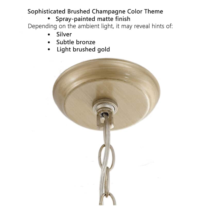 Aurelia 3-light Brushed Champagne Silver Metal Cage Drum Chandelier