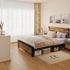 preview thumbnail 20 of 23, Full/Queen/King Size Metal Bed Frame with 4 Storage Drawers and Wood Headboard Queen - NO Drawer