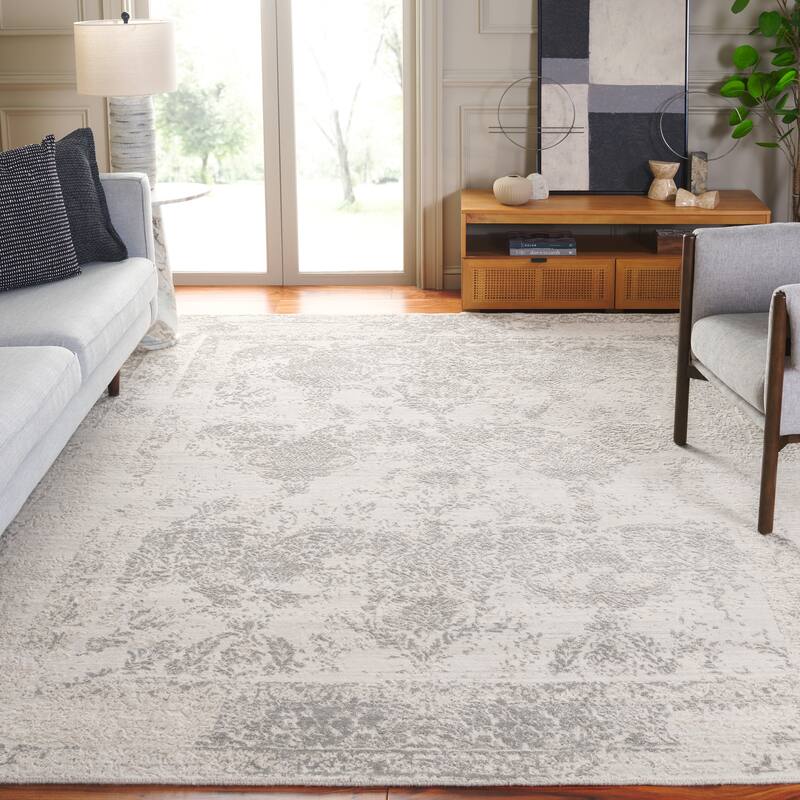 SAFAVIEH Hand-Loomed Cicek Malve Modern & Contemporary Viscose Rug - 10' x 14' - Beige/Light Green