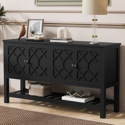 Elegant Entryway Table with Polygonal Door Design