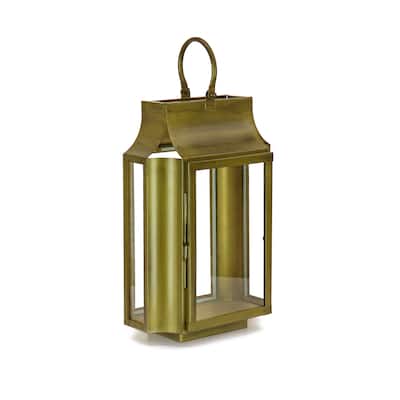 National Tree Company 18 in. HGTV Home Collection Slim Lantern, Christmas Themed Home Decor, Small, Gold - 18 in
