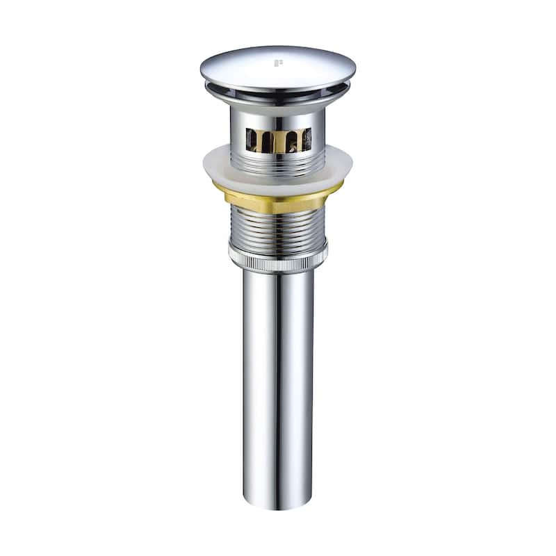 Fine Fixtures Pop Up Drain With Strainer Basket in Satin Nickel - Polished Chrome