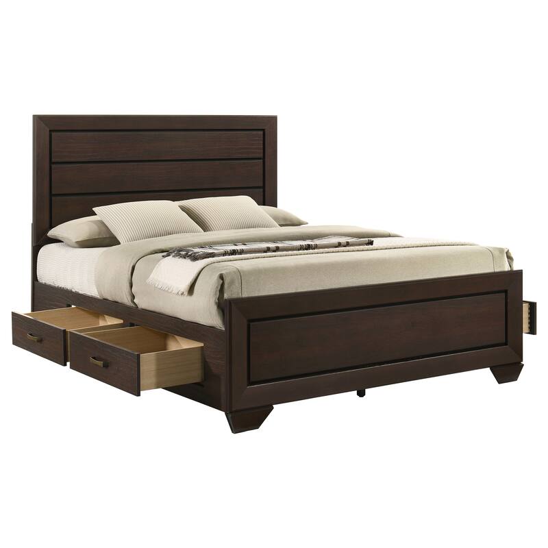 Kauffman Transitional Wood Storage Panel Bed
