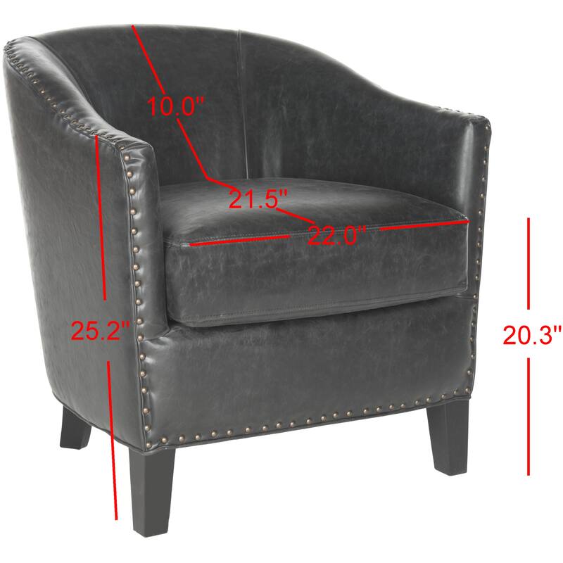 SAFAVIEH Lyra Antique Black Club Chair - 28.9" x 31.3" x 30.3" - 29Wx31Dx30H