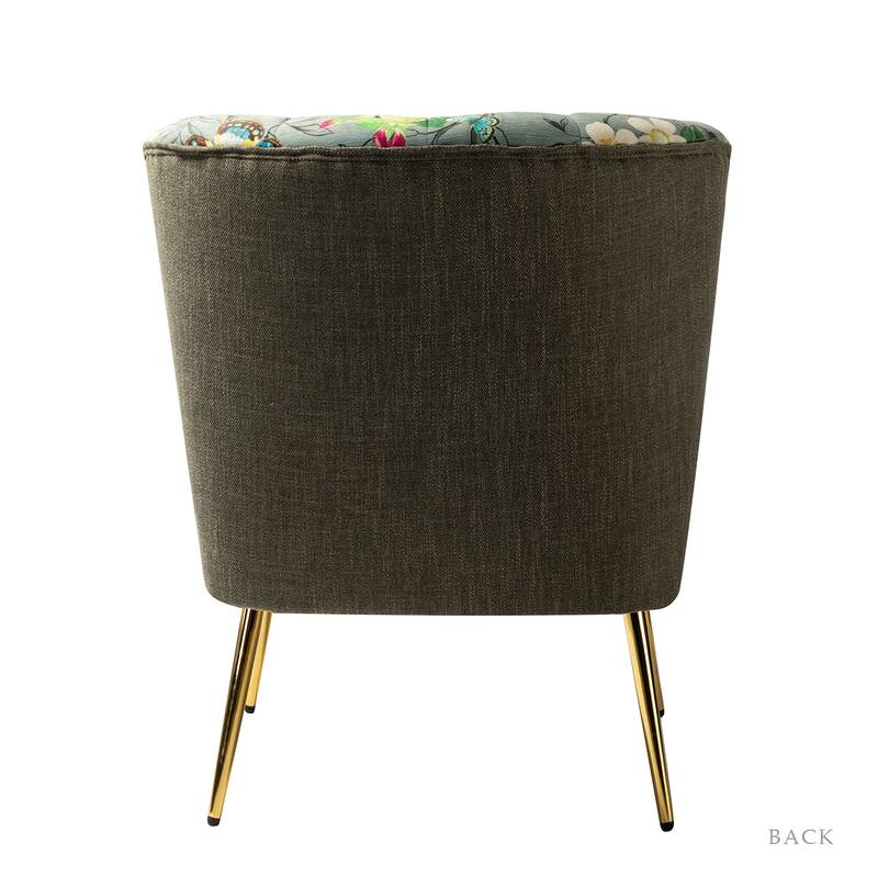 Almira Contemporary Upholstered Armless Side Chair with Tufted Back Set of 2 by HULALA HOME