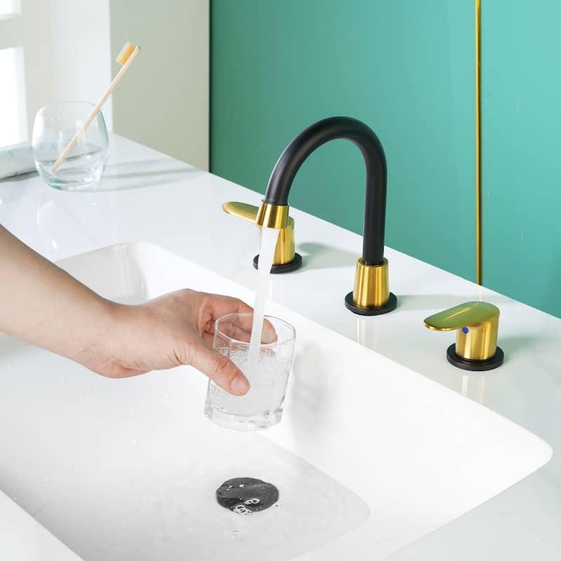 WOWOW 8 in. Widespread Bathroom Sink Faucet with Pop-Up Drain