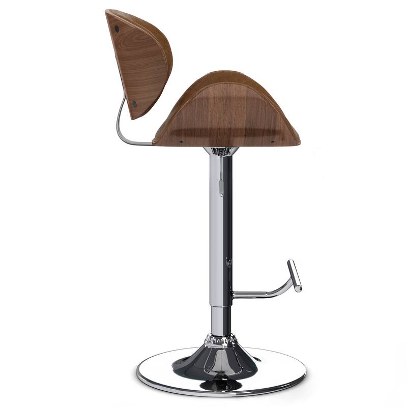 WYNDENHALL Avondale Mid Century Modern Bentwood Adjustable Swivel Bar Stool - 20.9 W x 20.5 D x 45.3 H