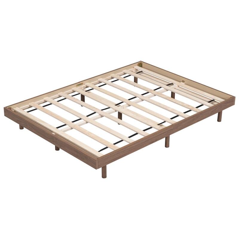 Modern Design Wooden Full Size Floating Platform Bed Frame