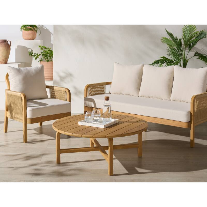 SAFAVIEH Couture Rogers Teak Coffee Table - 39"W x 39"D x 16"H