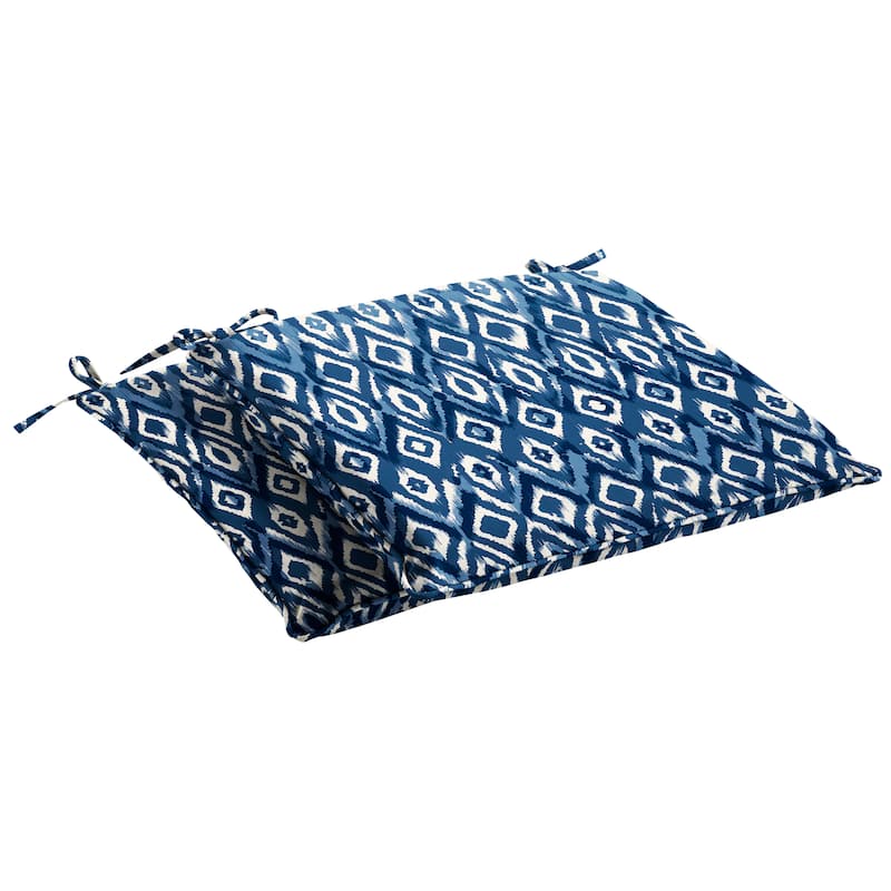 Graphic Indigo and Navy Indoor/Outdoor Chair Pad, Set of 2