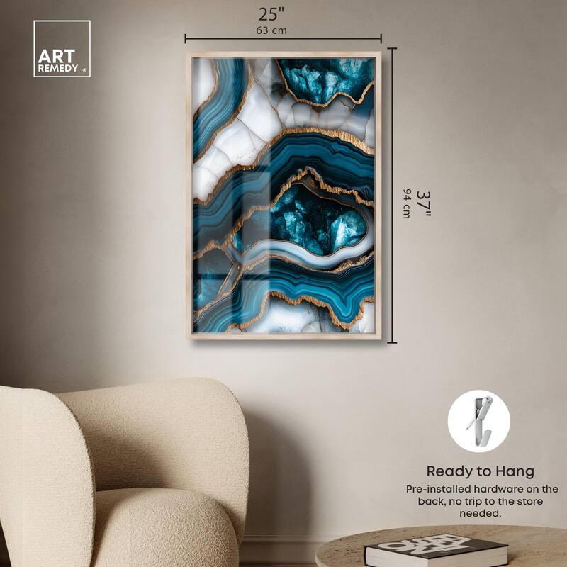 Teal Tectonic III Shadowbox by Art Remedy