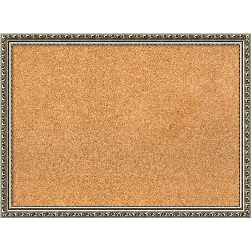 Framed Cork Board, Parisian Silver - 30 x 22-inch