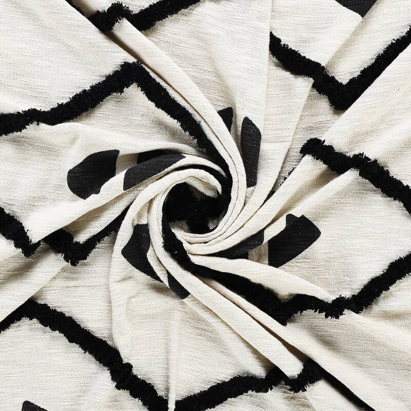 Sevita Modern Boho Tufted Diamond Cotton Standard Size Throw Blanket