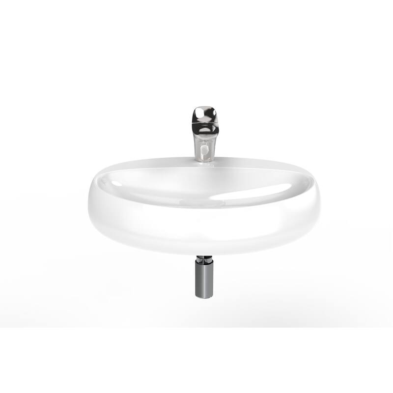 Rosaria 24" Glossy White Porcelain Wall Mounted Bathroom Sink