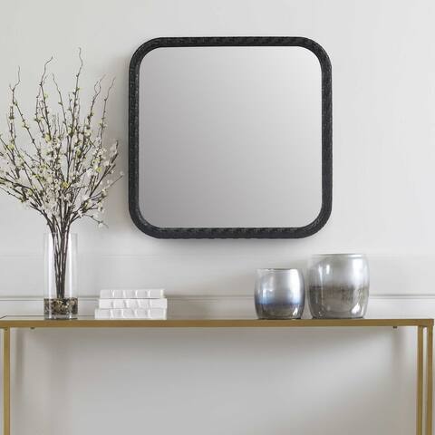 Wall Hanging Mirror, PU Covered MDF Framed Mirror