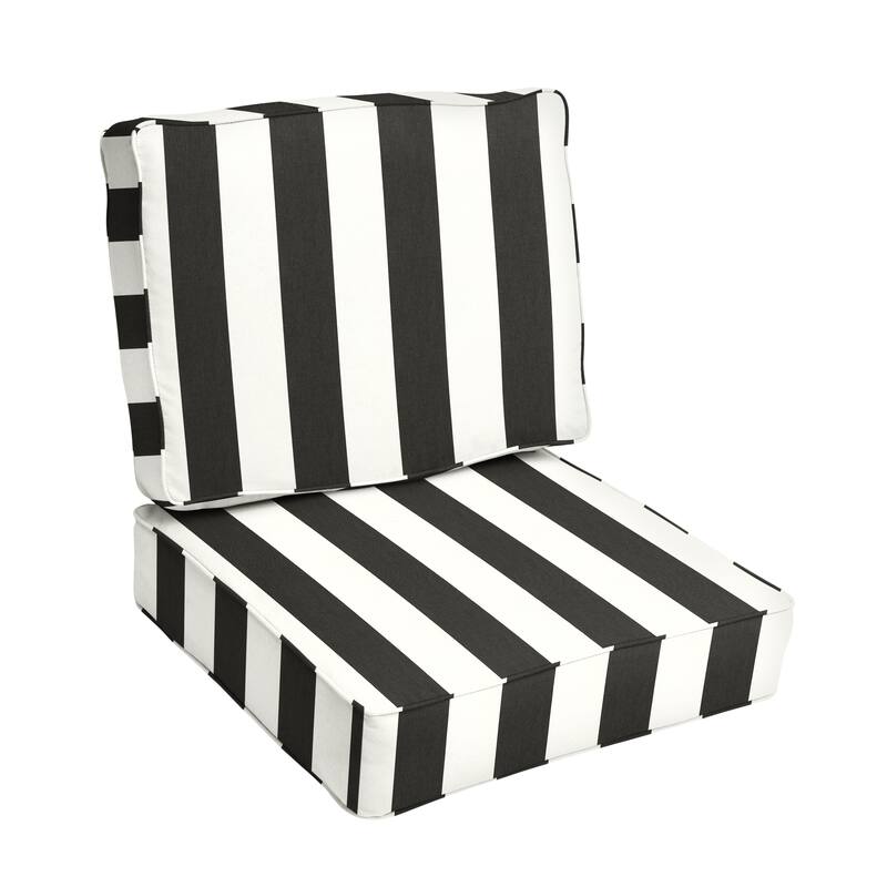 Sorra Home Outdoor Corded Deep Seating Pillow and Cushion Set - 23.5 in W x 23 in D x 5 in H - Cabana Classic On