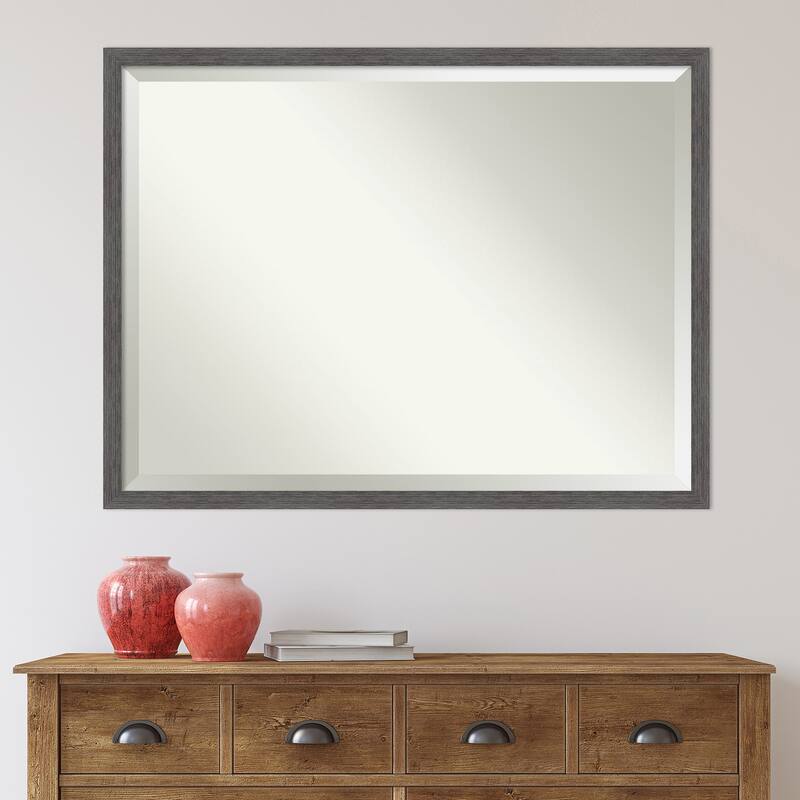 Beveled Bathroom Wall Mirror - Pinstripe Frame