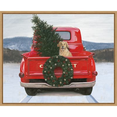 Christmas in the Heartland IV No Bow by James Wiens (28 x 23 in.), Framed Canvas Wall Art Print - Sylvie Natural