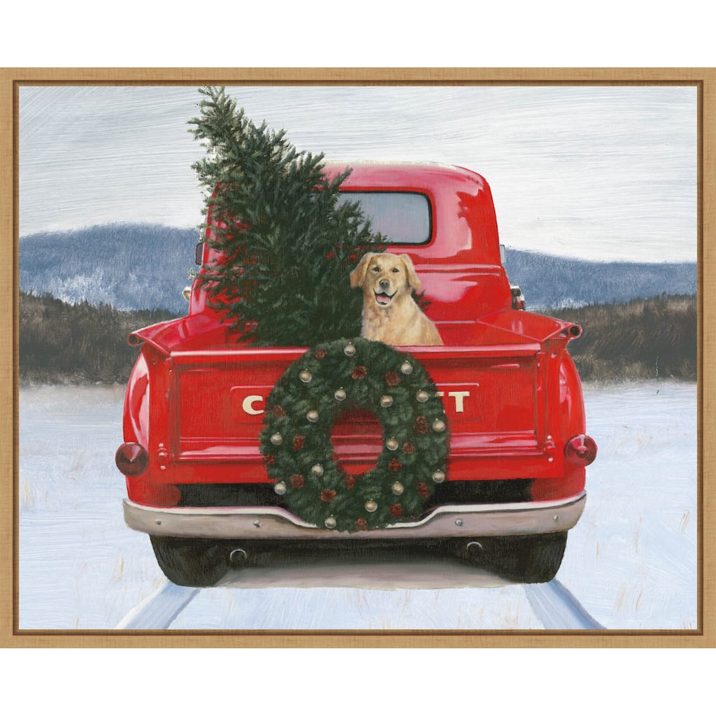 Christmas in the Heartland IV No Bow by James Wiens (28 x 23 in.), Framed Canvas Wall Art Print - Sylvie Natural
