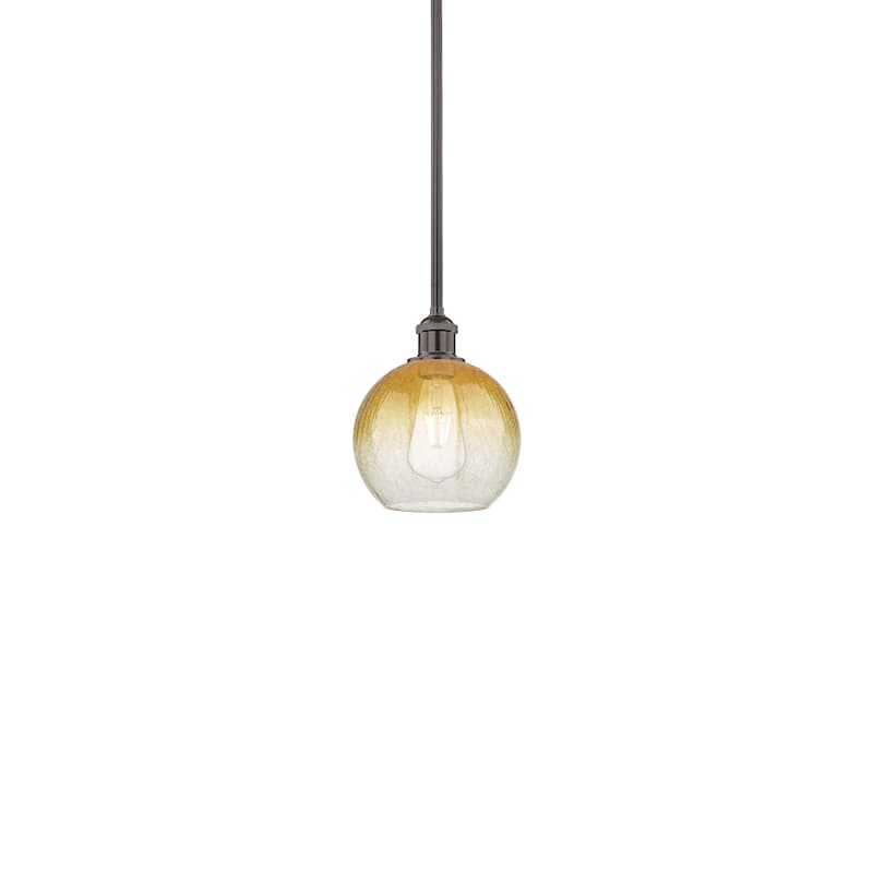 Innovations Lighting 616-1S-10-8 Brookhaven Globe Pendant Brookhaven - Oil Rubbed Bronze / Amber