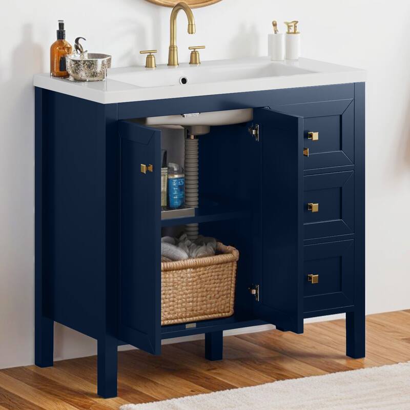 Moasis 36"/42" Bathroom Vanity with Sink Set and 2 Soft-Closing Doors & 3 Drawers