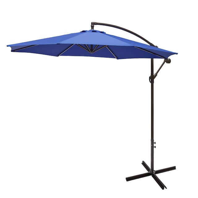 Weller 10 Ft. Offset Cantilever Hanging Patio Umbrella - Royal Blue