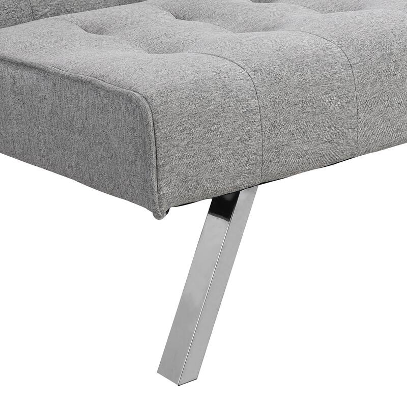Grey Fabric Futon Sofa Bed, 68x33x32 inches