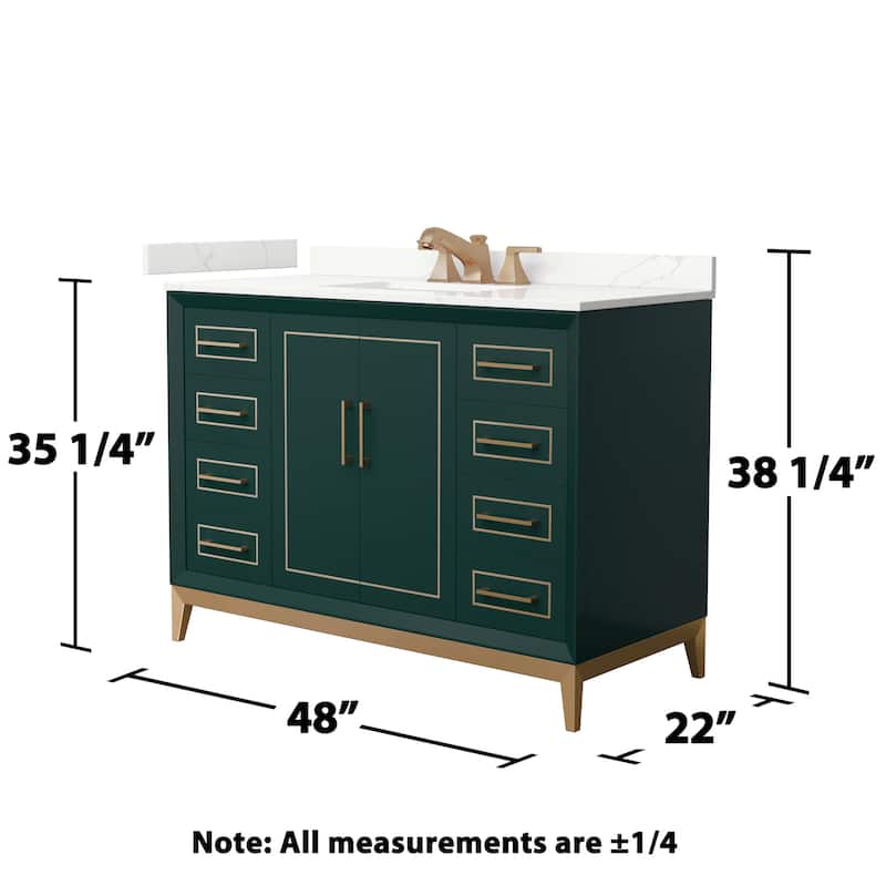 Wyndham Collection WCH515148S-QTZ-US3MXX Marlena 48" Free Standing
