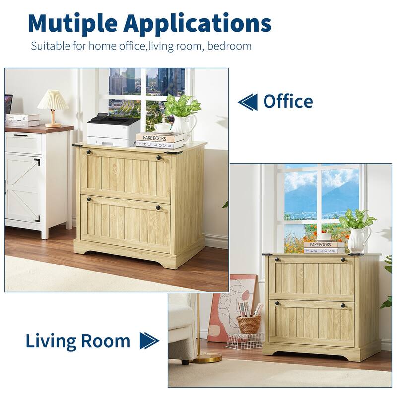 Farmhouse File Cabinets with 2 Drawers,30" File Cabinets with Hanging File Folders for Documents