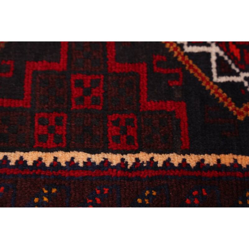 ECARPETGALLERY Hand-knotted Teimani Dark Navy, Red Wool Rug - 3'0 x 6'1