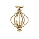 preview thumbnail 1 of 8, Meridian M60055 3 Light 11" Wide Semi-Flush Ceiling Fixture Natural Brass