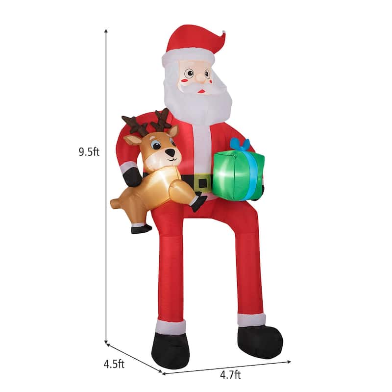 Costway 9.5 FT Christmas Inflatable Santa Decoration with Built-in LED - See Details
