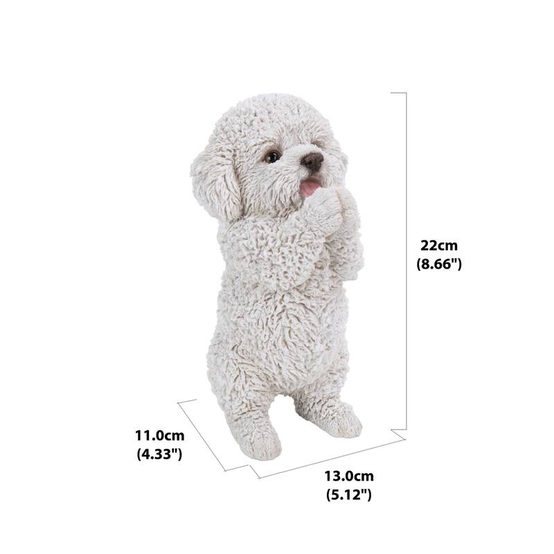 8.5" Playing Poodle Puppy Outdoor Garden Statue