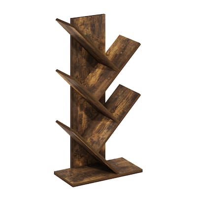 30.32 in. Tall Pine Wood 5-Shelf Bookcase