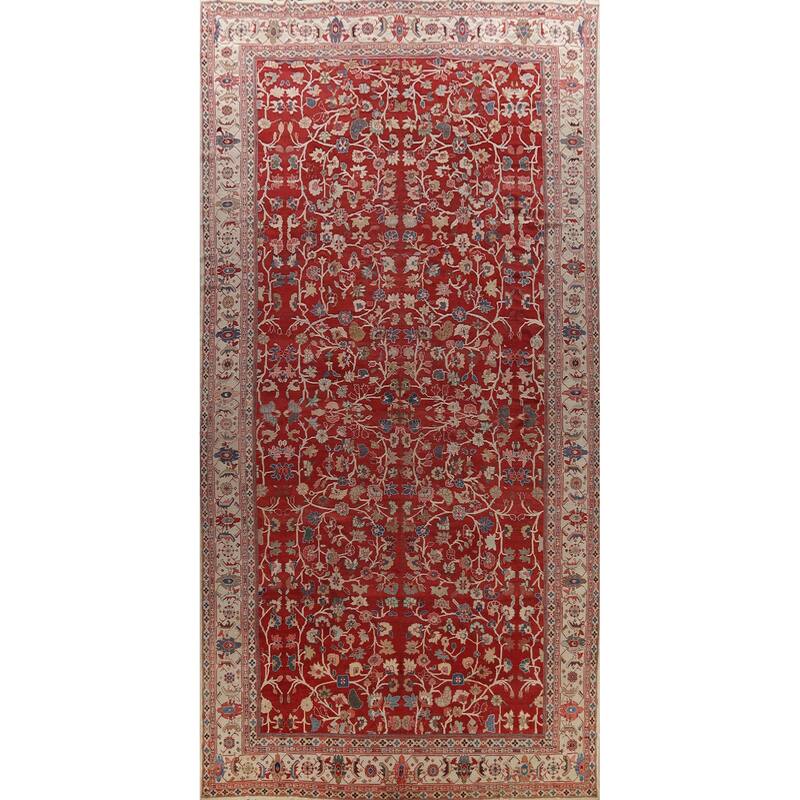 Pre-1900 Vegetable Dye Sultanabad Ziegler Persian Area Rug Handmade - 13'6" x 23'6"