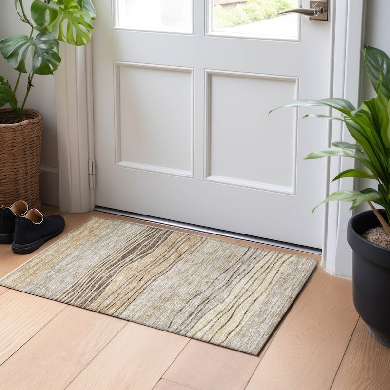 Premium Washable Super Soft Modern Ombre Mayfield Rug - Taupe - 1' 8" x 2' 6" - Rectangle