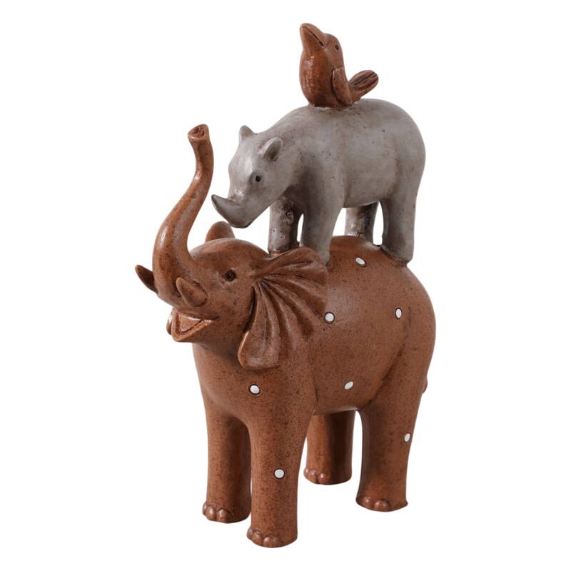 Decorative Stacked Animal Figurines - 8" Multi