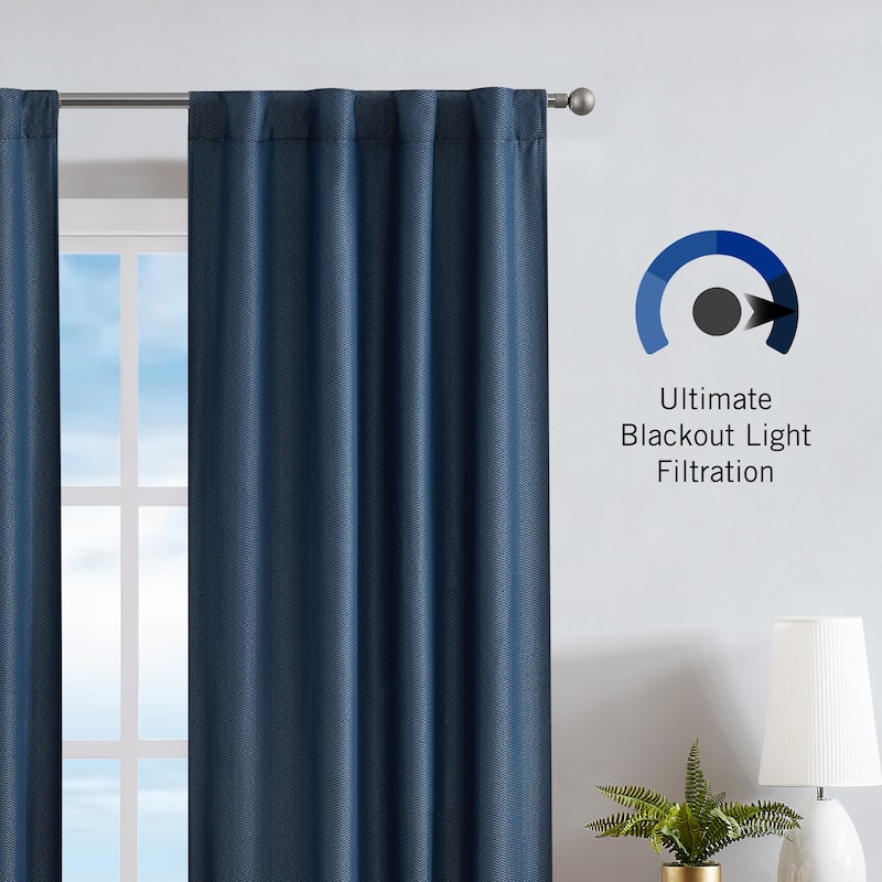 Nautica Virginia Ultimate Blackout Back Tab Window Curtain Panel Pair