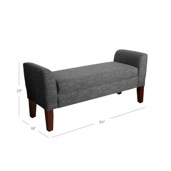 Carson Carrington Borg Charcoal Fabric Storage Bench Settee