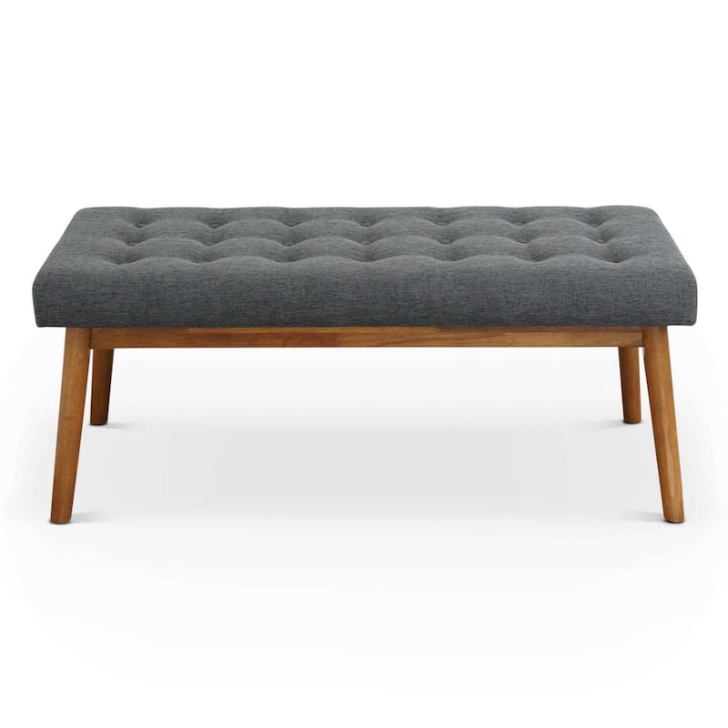 GDFStudio - Delilah Mid-Century Modern Fabric Upholstered Bench with Velvet Cushion - 43"W