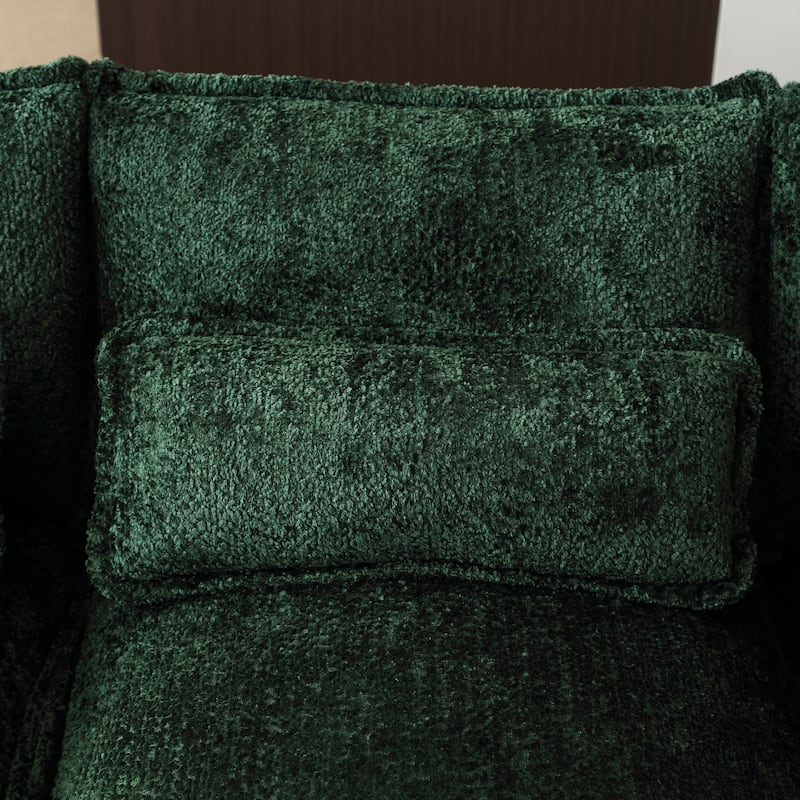 Symmetrical Reclining Couch U-shaped Sectional Sofa with Chaise with Double Thick Cushions and Waist Pillows for Living Room