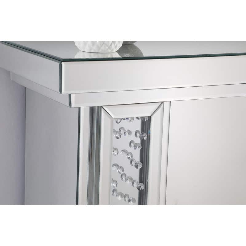 Crystal Mirrored 47.5-inch Fireplace Mantle - N/A