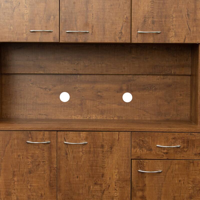 Classic 6 Door Design with Wooden Wardrobe with Drawers and Open Storage Space. for Bedroom Storage Cabinet Wardrobe