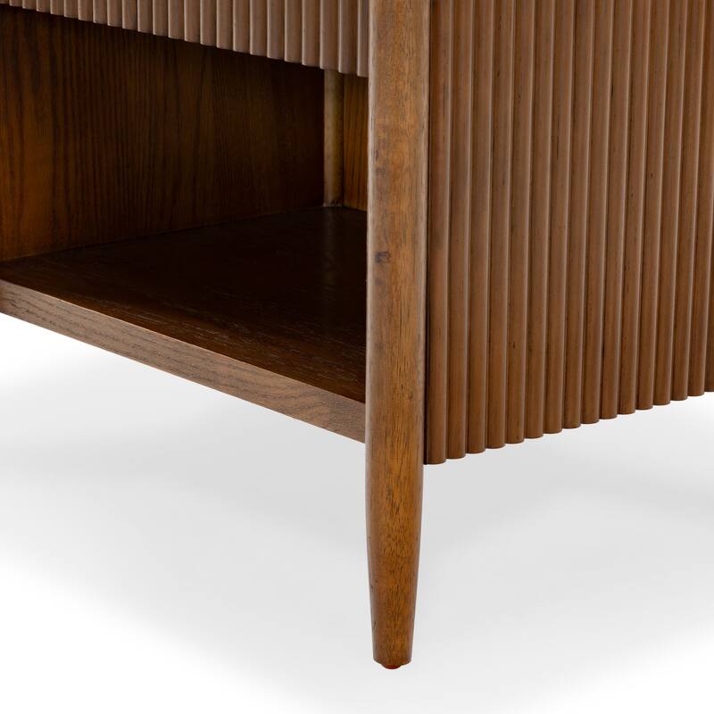 SAFAVIEH Couture Shelbie 1-Drawer Reeded Nightstand, Fully Assembled