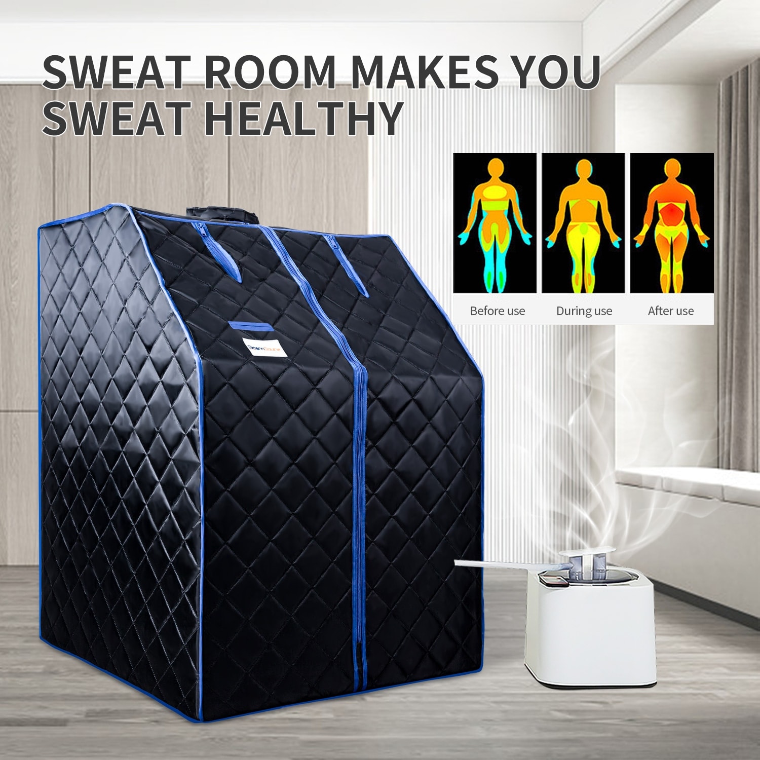 Portable Sauna Tent Steam Sauna Room with Heater, Tent, Chair&Remote Included for Home Sauna, Enjoy Your Own Personal Spa